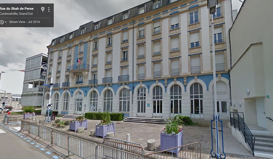 Google Maps street view of former Hotel Continental, Contrexeville (today the  Lycée Professionel Régional Pierre Mendès France)